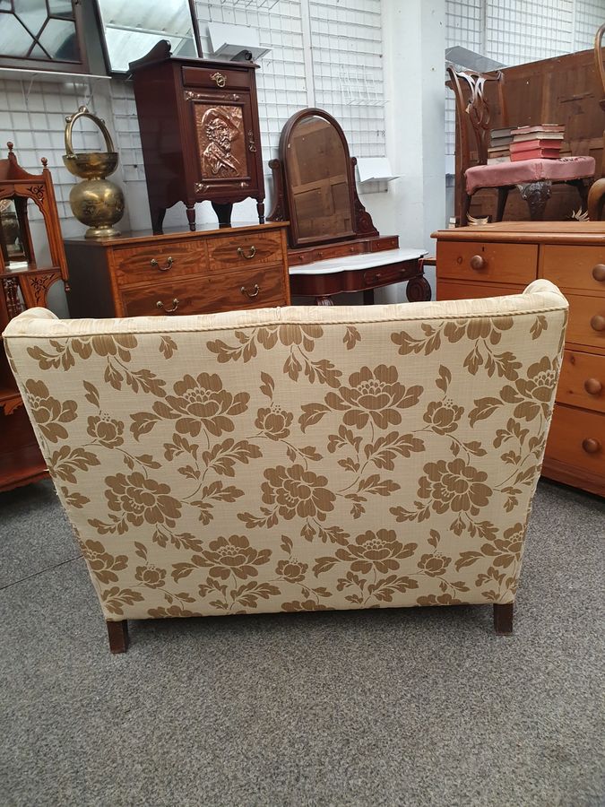 Antique Good Antique Wing Back Two Seater Settee Sofa