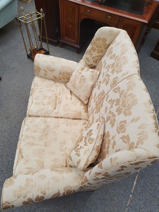 Antique Good Antique Wing Back Two Seater Settee Sofa