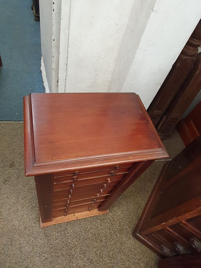 Antique Small Antique Victorian Wellington Chest of Drawers