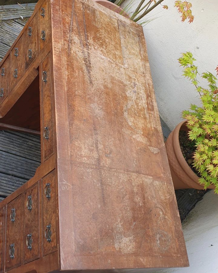 Antique Antique Edwardian Walnut Side Writing Dressing Table Desk 