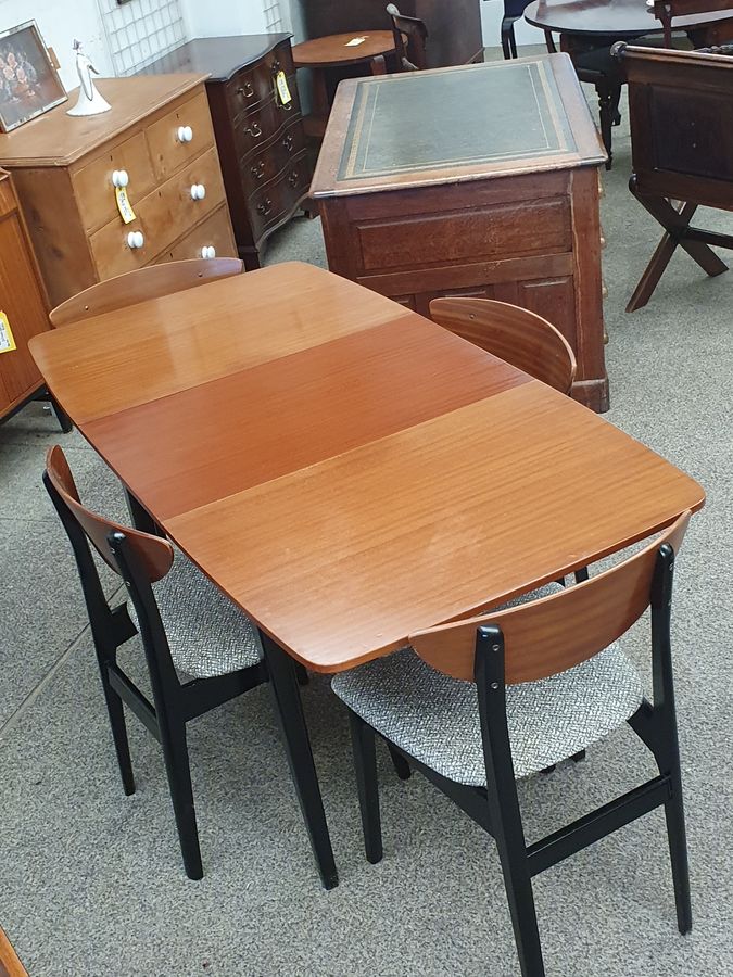 Antique Good Retro Nathan Dining Table 6 Chairs 