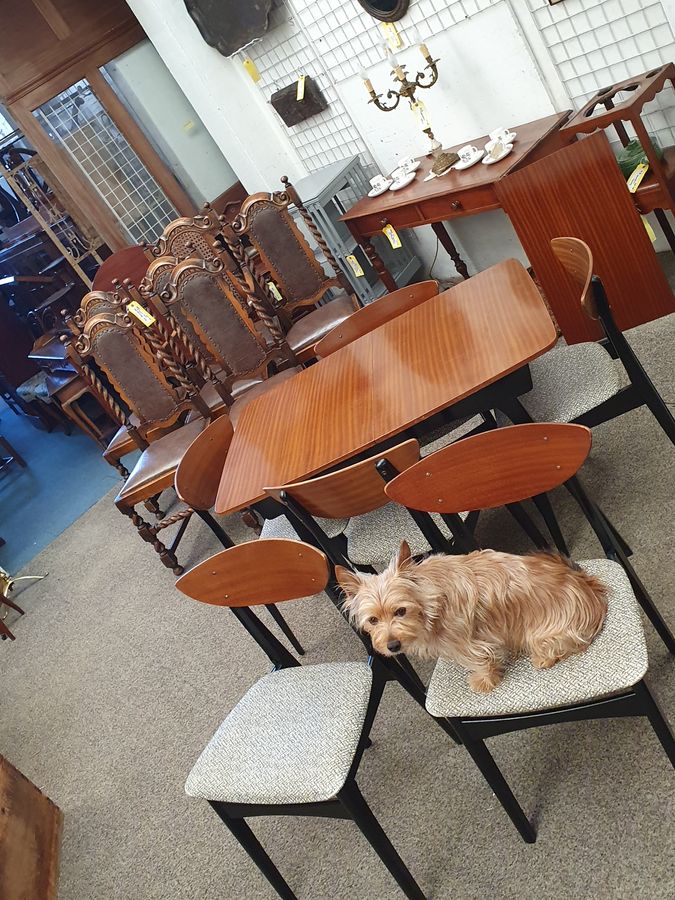 Antique Good Retro Nathan Dining Table 6 Chairs 