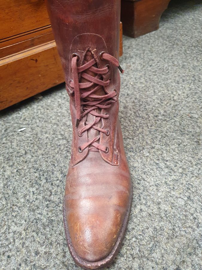 Antique Antique Pair of Victorian Leather Horse Riding Boots 