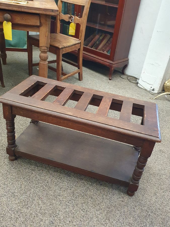 Antique Oak Luggage Stand