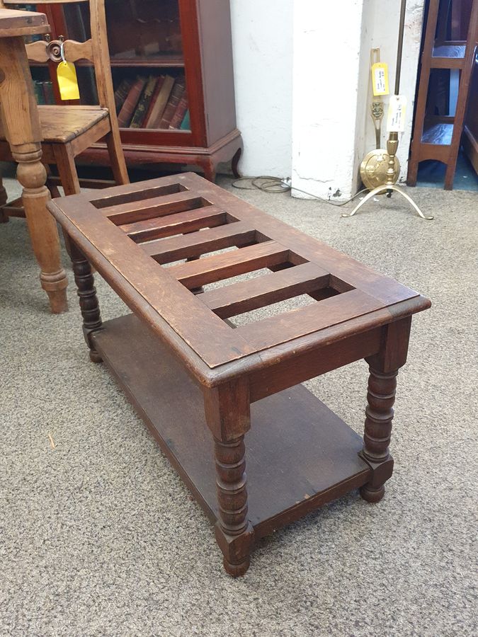 Antique Antique Oak Luggage Stand 