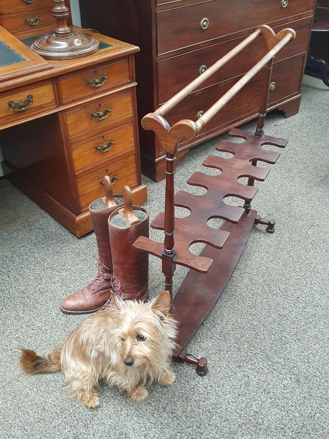 Antique Good Antique Horse Riding Boot Rack Stand