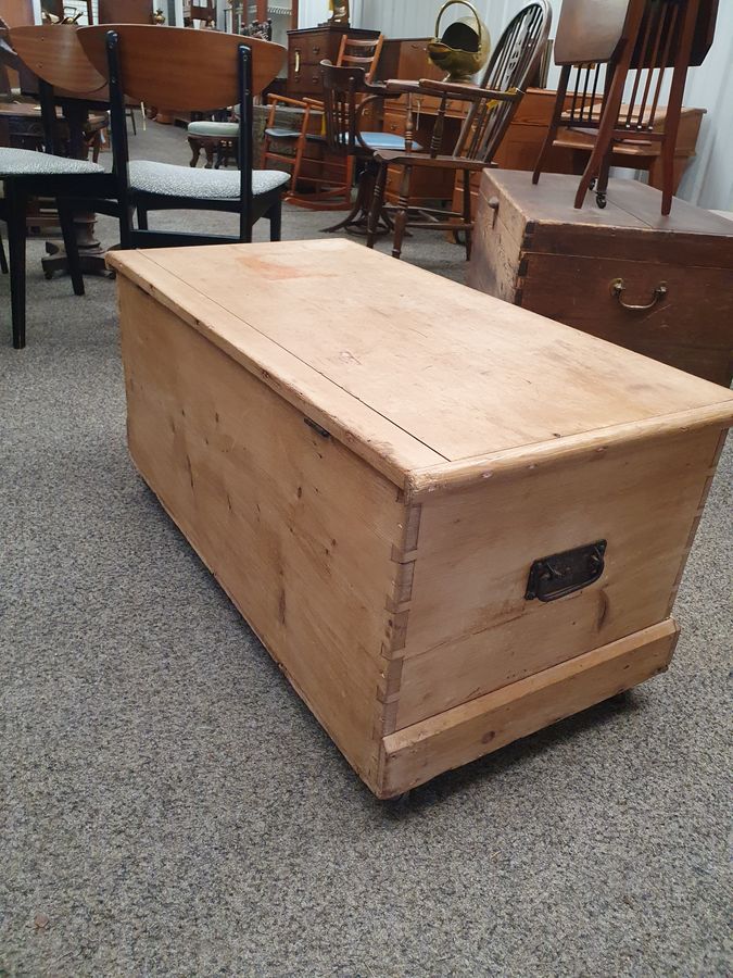 Antique Antique Pine Box Chest or Coffee Table 