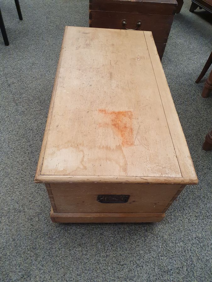 Antique Antique Pine Box Chest or Coffee Table 