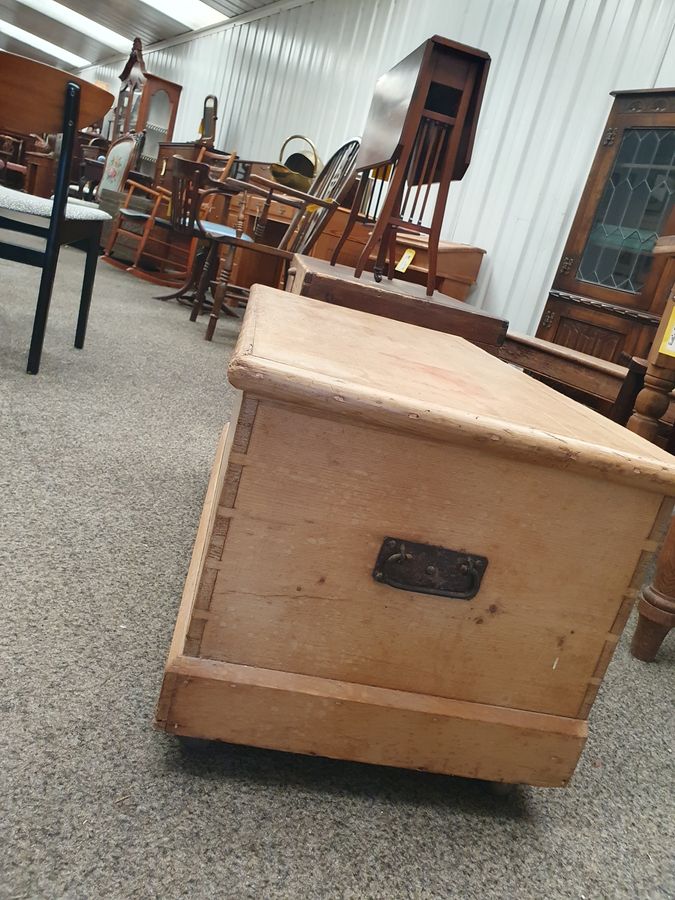 Antique Antique Pine Box Chest or Coffee Table 