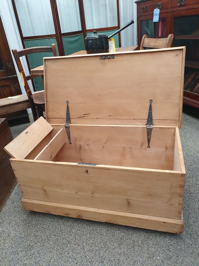 Antique Antique Pine Box Chest or Coffee Table 