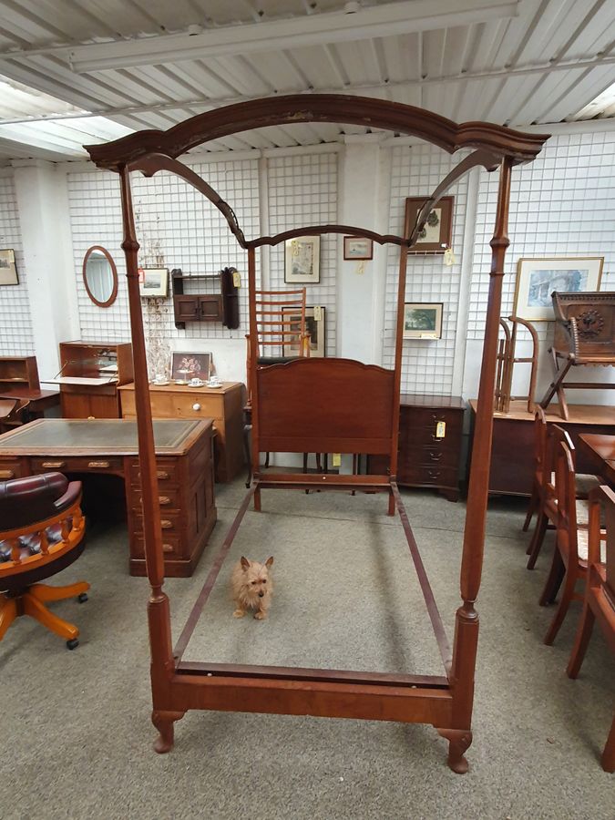 Antique Antique Edwardian Heals of London Single Four Poster Bed