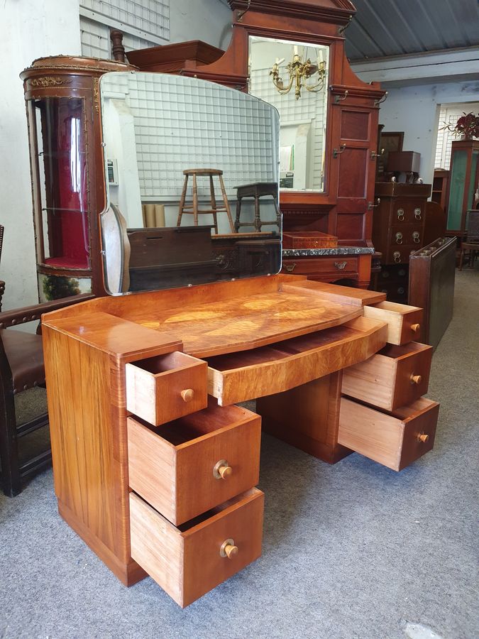 Antique Good Midcentury 1970's Retro Large Mirror Dressing Table 