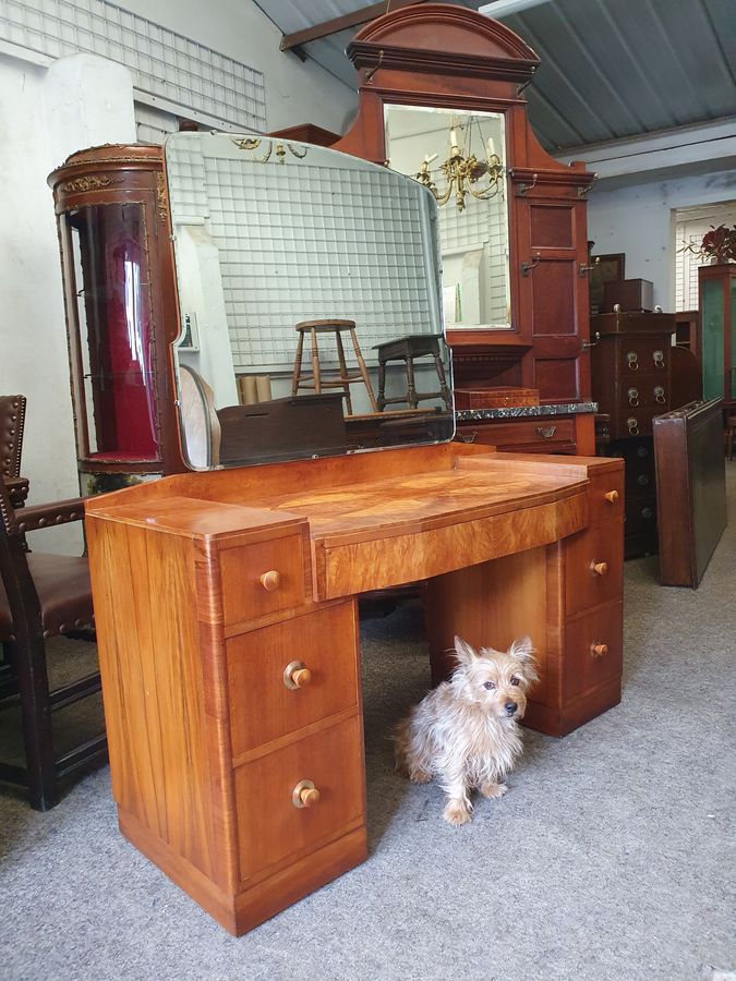 Antique Good Midcentury 1970's Retro Large Mirror Dressing Table 