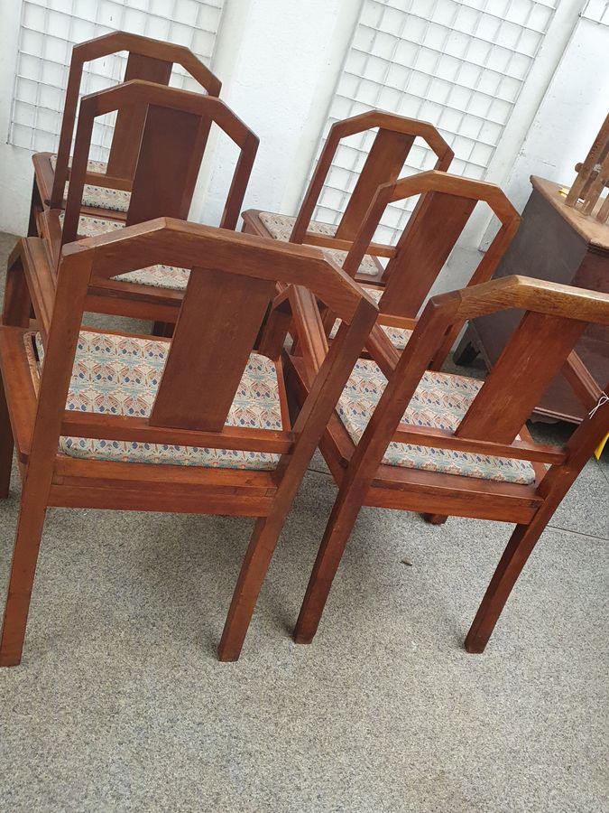 Antique Good Antique Art Deco 1930's Set of Six Dining Chairs 