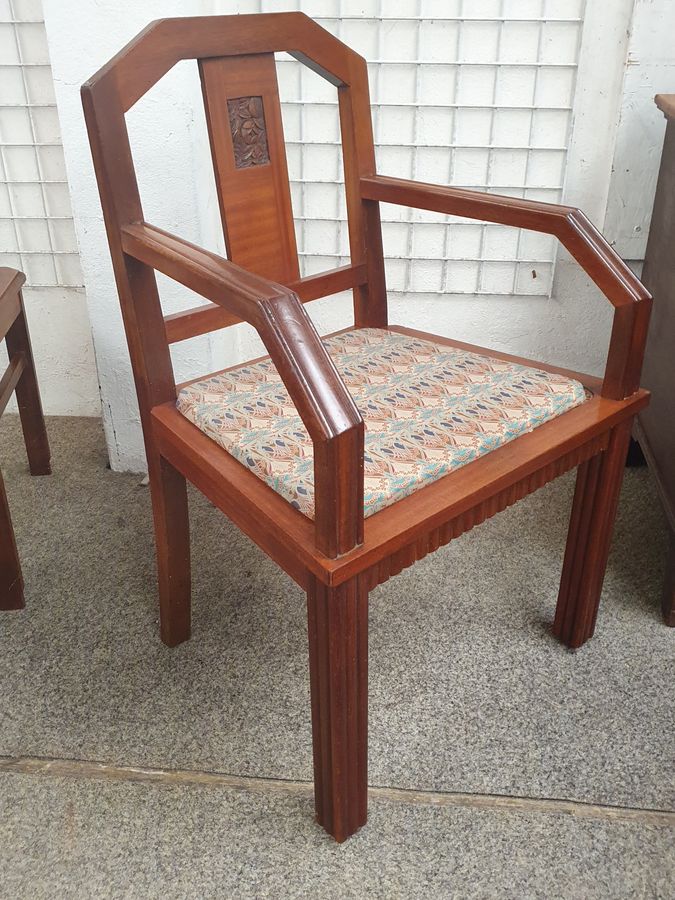 Antique Good Antique Art Deco 1930's Set of Six Dining Chairs 