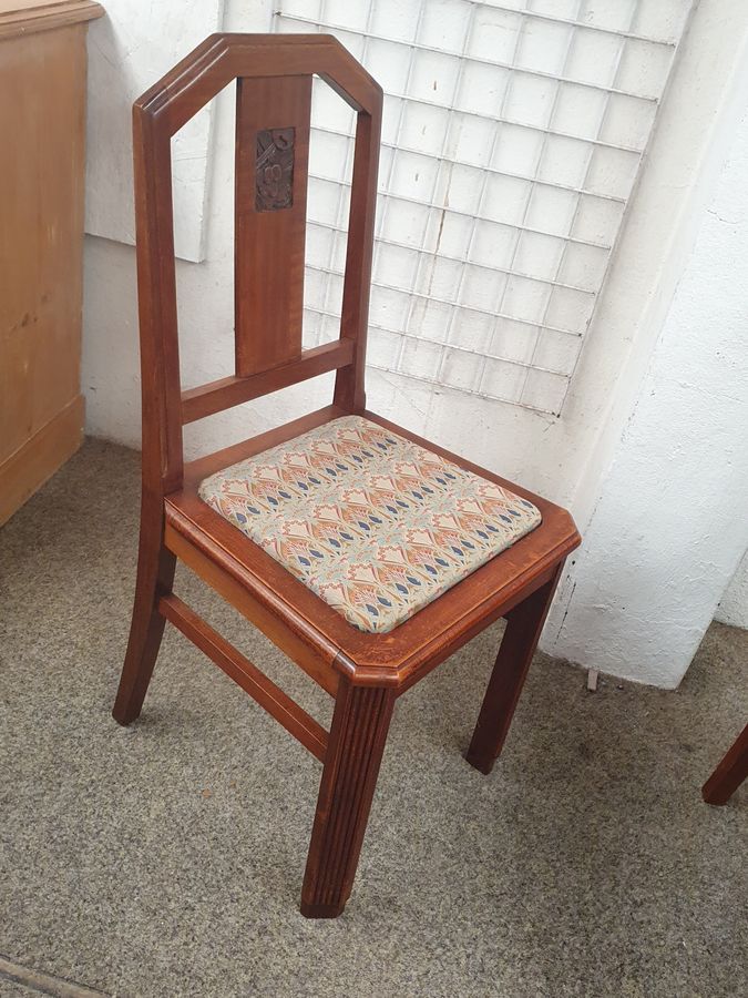 Antique Good Antique Art Deco 1930's Set of Six Dining Chairs 