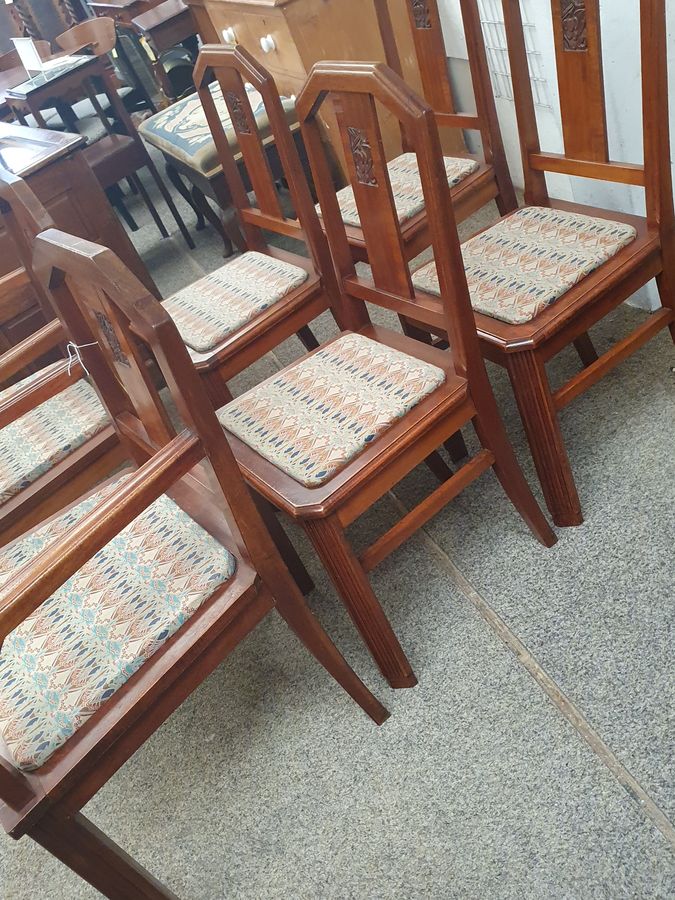 Antique Good Antique Art Deco 1930's Set of Six Dining Chairs 