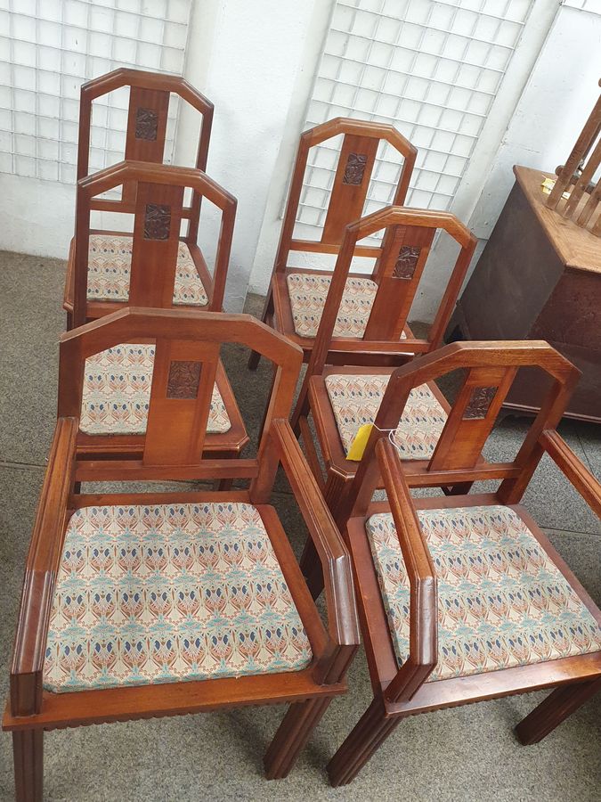 Antique Good Antique Art Deco 1930's Set of Six Dining Chairs 