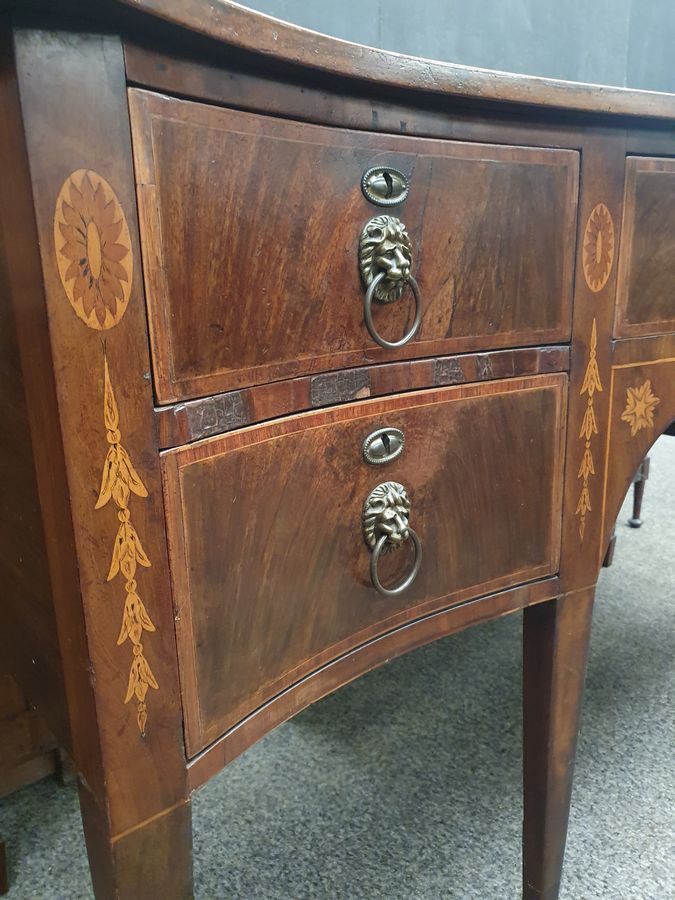 Antique Antique Georgian Inlaid Serpentine Sideboard 