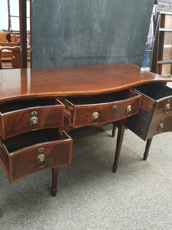 Antique Antique Georgian Inlaid Serpentine Sideboard 