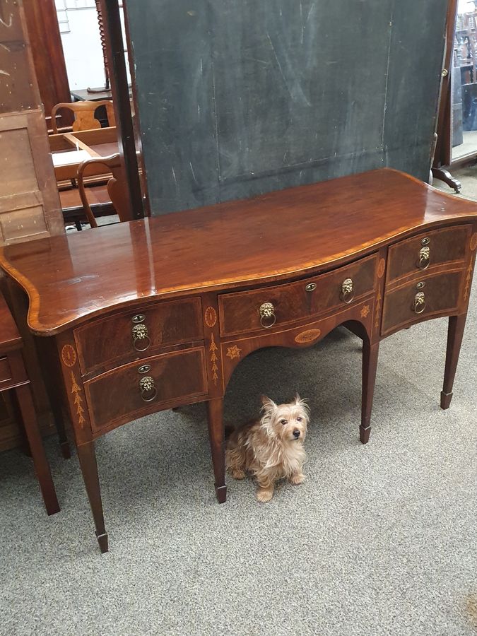 Antique Antique Georgian Inlaid Serpentine Sideboard 