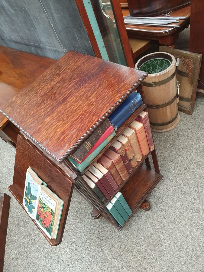 Antique Good Antique Revolving Oak Bookcase 