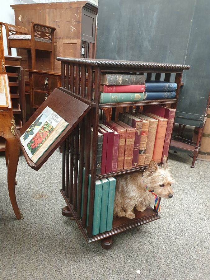 Antique Good Antique Revolving Oak Bookcase 