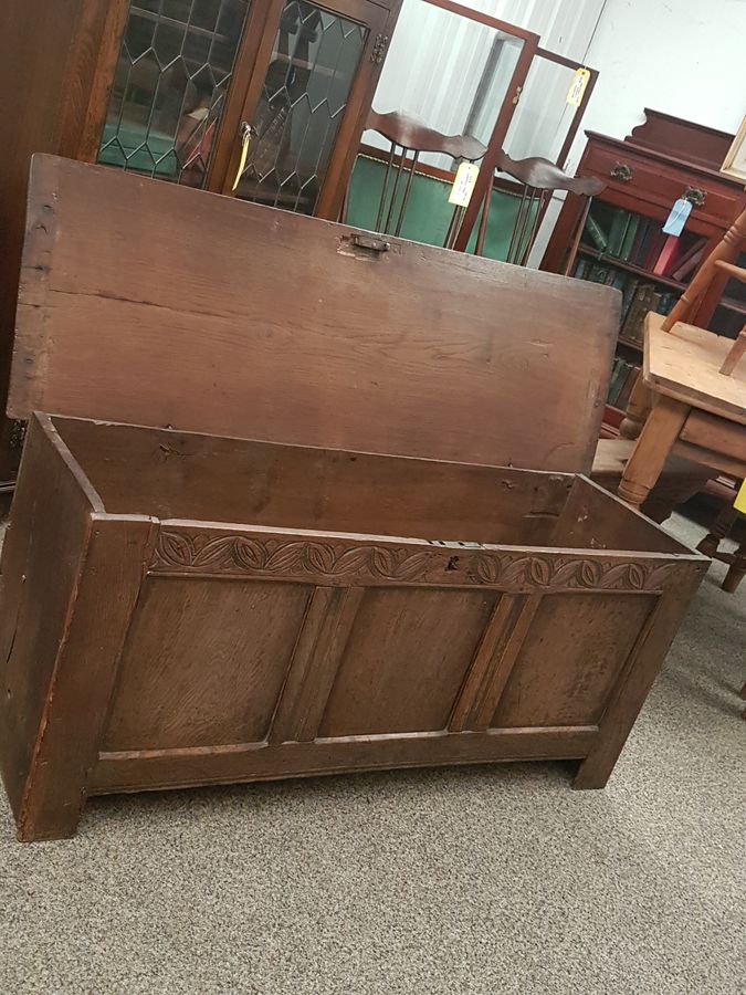 Antique Antique Georgian Oak Box Chest