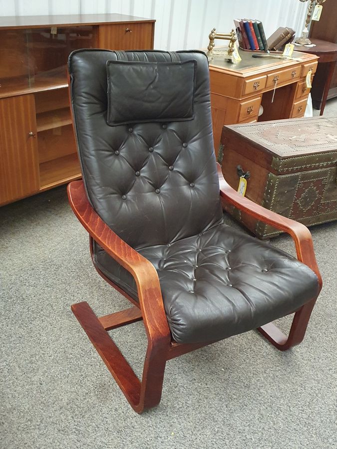 Good Midcentury Danish Armchair Leather Chair