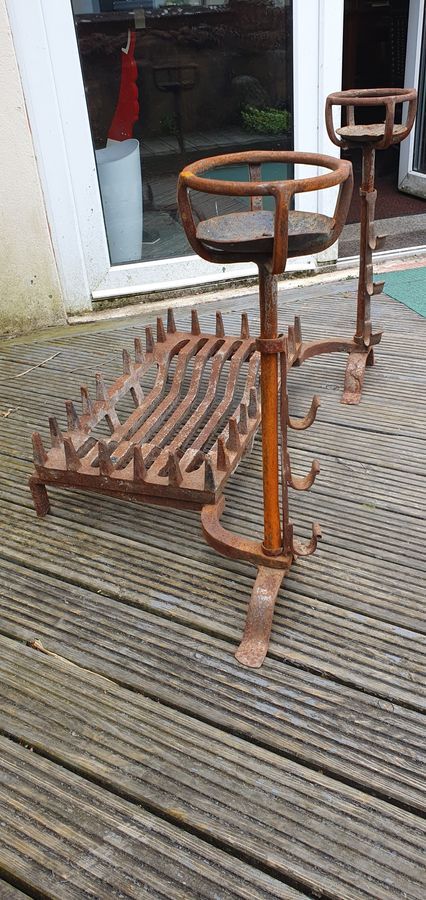 Antique Antique Cast Iron Fire Grate