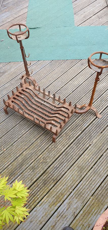 Antique Antique Cast Iron Fire Grate