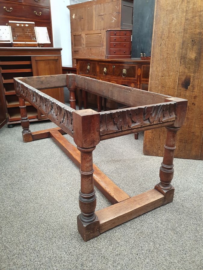 Antique Good Antique Oak Refectory Dining Table Seats 8