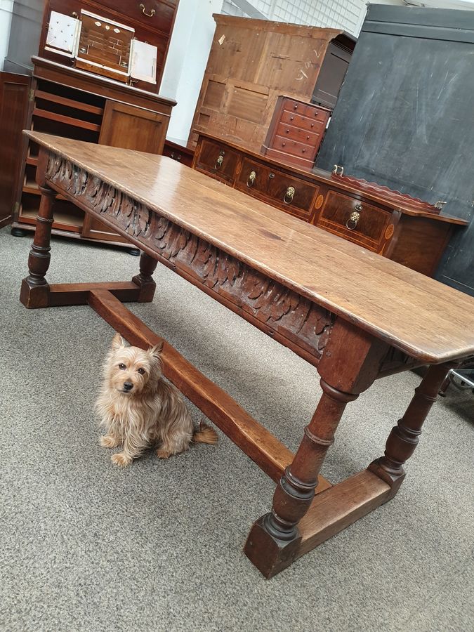 Antique Good Antique Oak Refectory Dining Table Seats 8