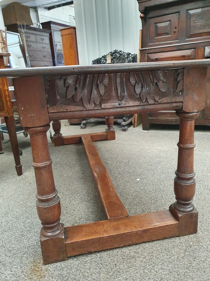 Antique Good Antique Oak Refectory Dining Table Seats 8