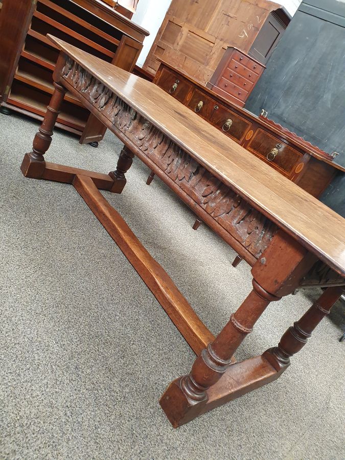 Antique Good Antique Oak Refectory Dining Table Seats 8