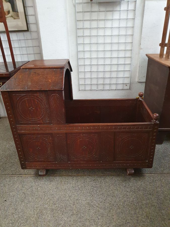 Antique Antique Victorian Baby Rocking Cradle Cot Bed