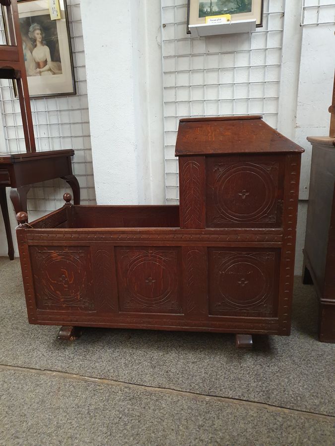 Antique Antique Victorian Baby Rocking Cradle Cot Bed