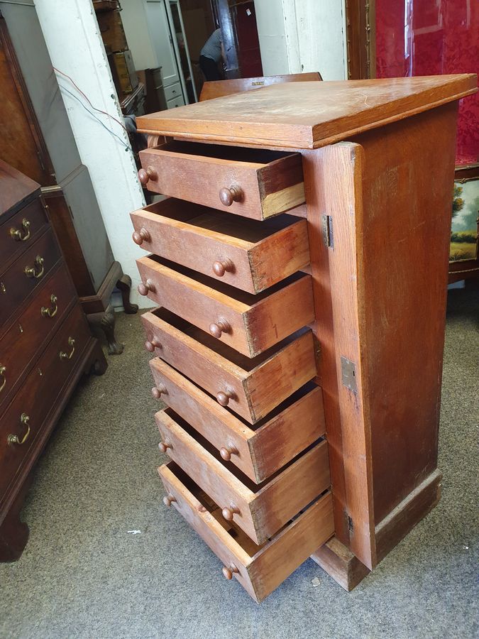 Antique Antique Victorian Wellington Chest of Drawers 