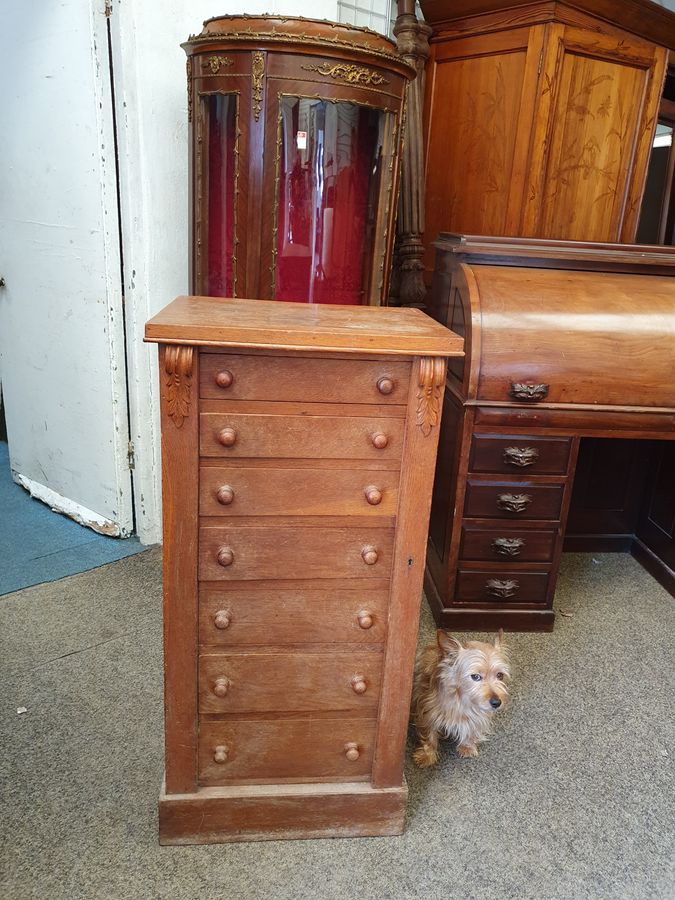 Antique Antique Victorian Wellington Chest of Drawers 