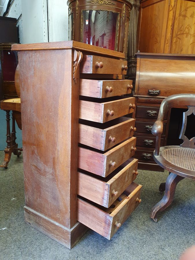 Antique Antique Victorian Wellington Chest of Drawers 