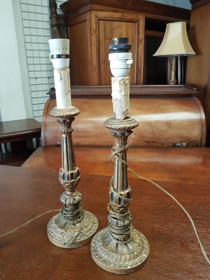 Pair of Antique Table Light Lamps