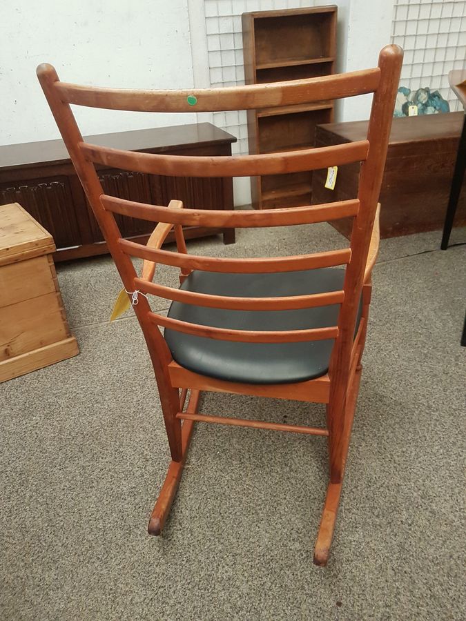 Antique Good Retro Teak Rocking Chair Armchair 