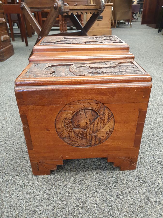 Antique Small Antique Chinese Camphor Wood Box Chest 