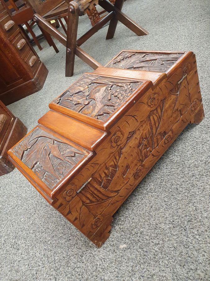 Antique Small Antique Chinese Camphor Wood Box Chest 