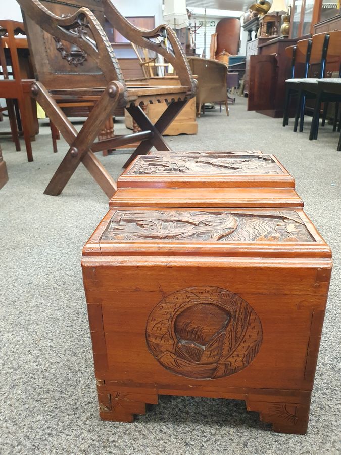 Antique Small Antique Chinese Camphor Wood Box Chest 