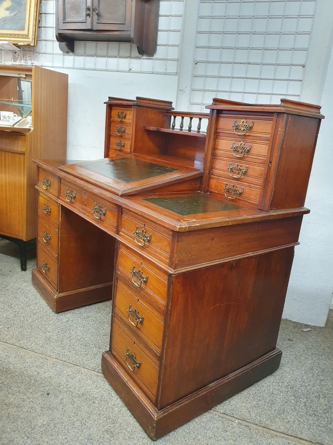 Antique Antique Victorian Dickins Office Writing Table Desk