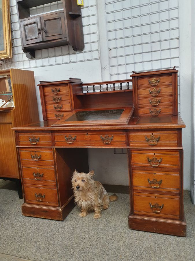 Antique Antique Victorian Dickins Office Writing Table Desk