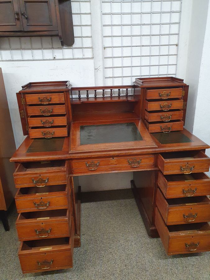 Antique Antique Victorian Dickins Office Writing Table Desk