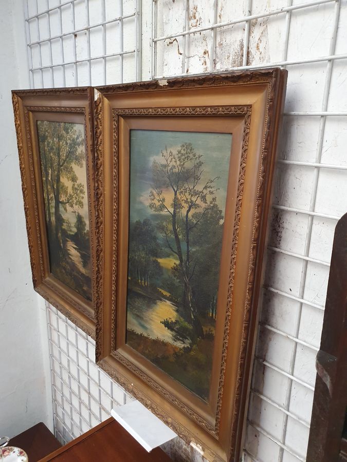 Antique Pair of Antique Paintings 