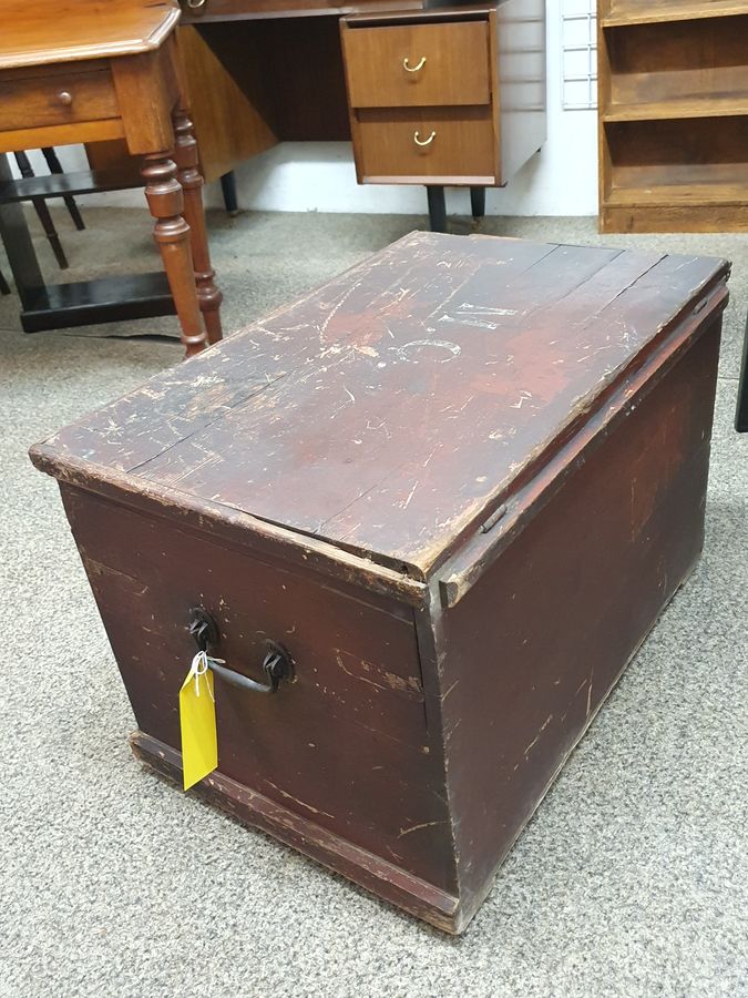 Antique Small Antique Pine Log Box Chest